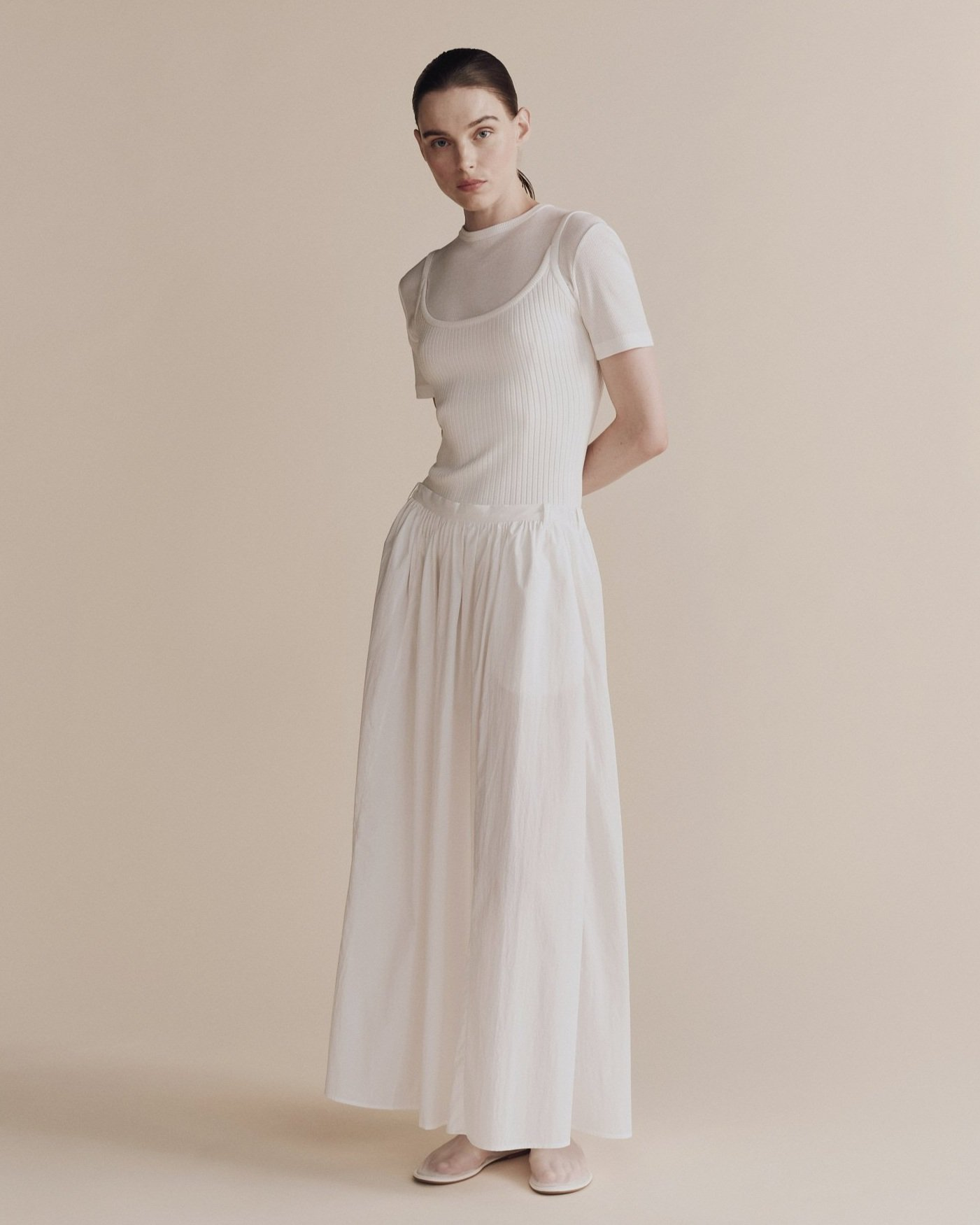 GATHERED MAXI SKIRT