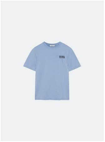 T SHIRT WITH EMROIDERY NINA RICCI CONTRASTED ON THE CHEST