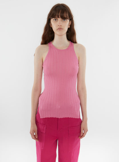 RIBBED-KNIT RACER VEST TOP