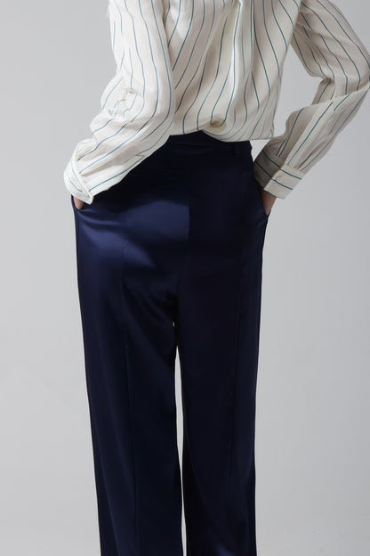 NAVY LOOSE TROUSERS
