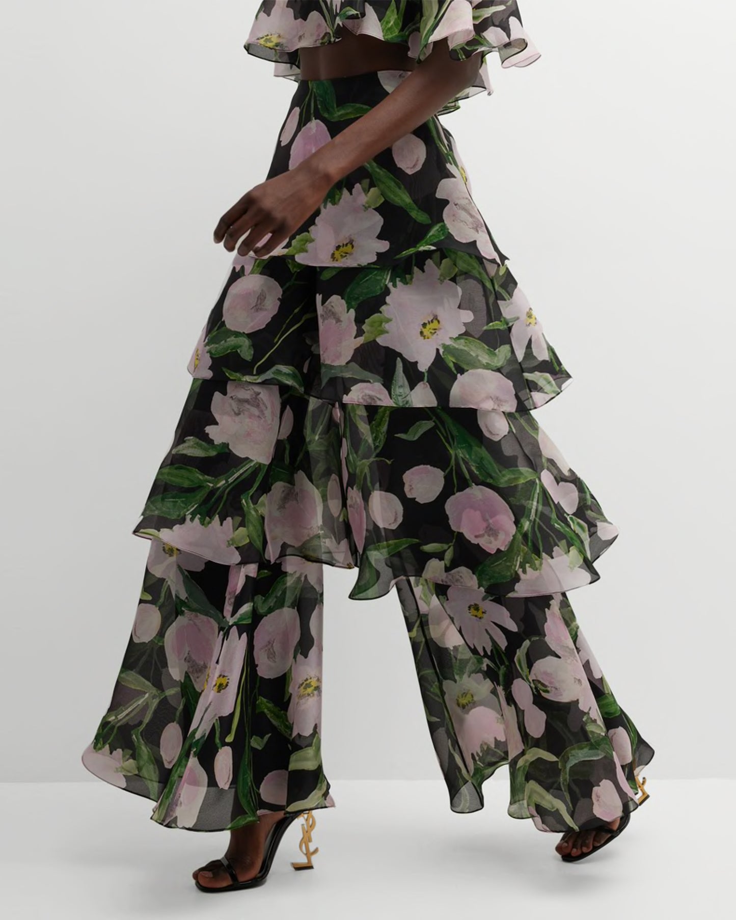 TIERED RUFFLE PALAZZO PANT