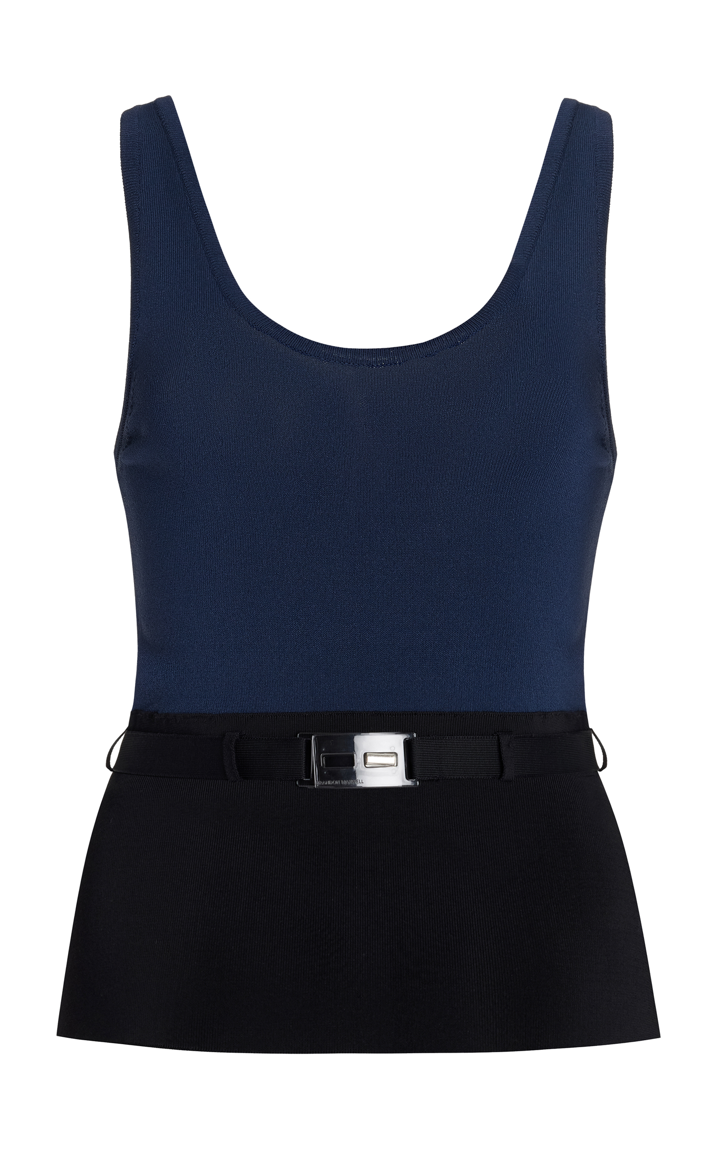 THE JULIA SCOOP NECK KNIT TANK W/ TURNLOCK BELT