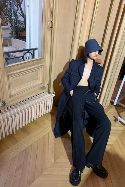 BLACK POCKET TROUSERS