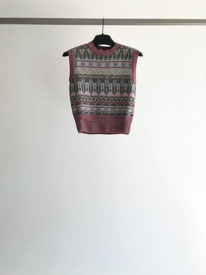 PRINTED KNIT VEST