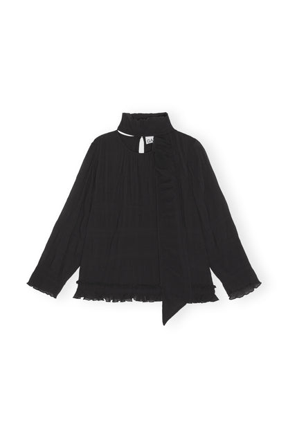 Pleated Georgette Scarf Blouse