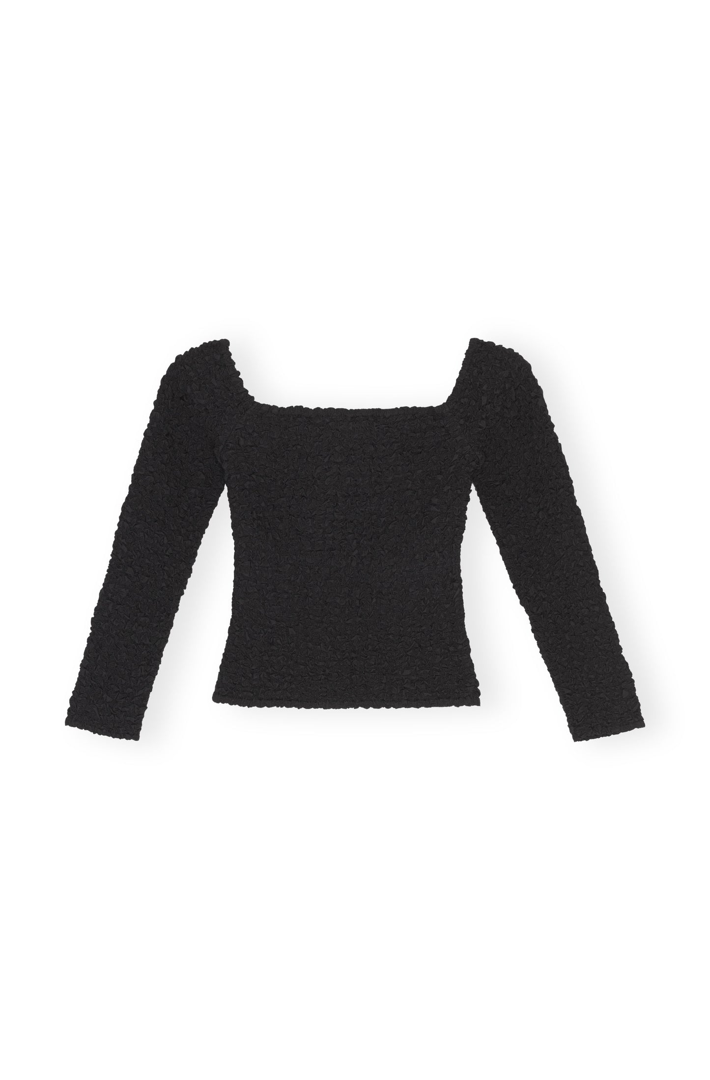 Cotton Poplin Off-shoulder Smock Blouse