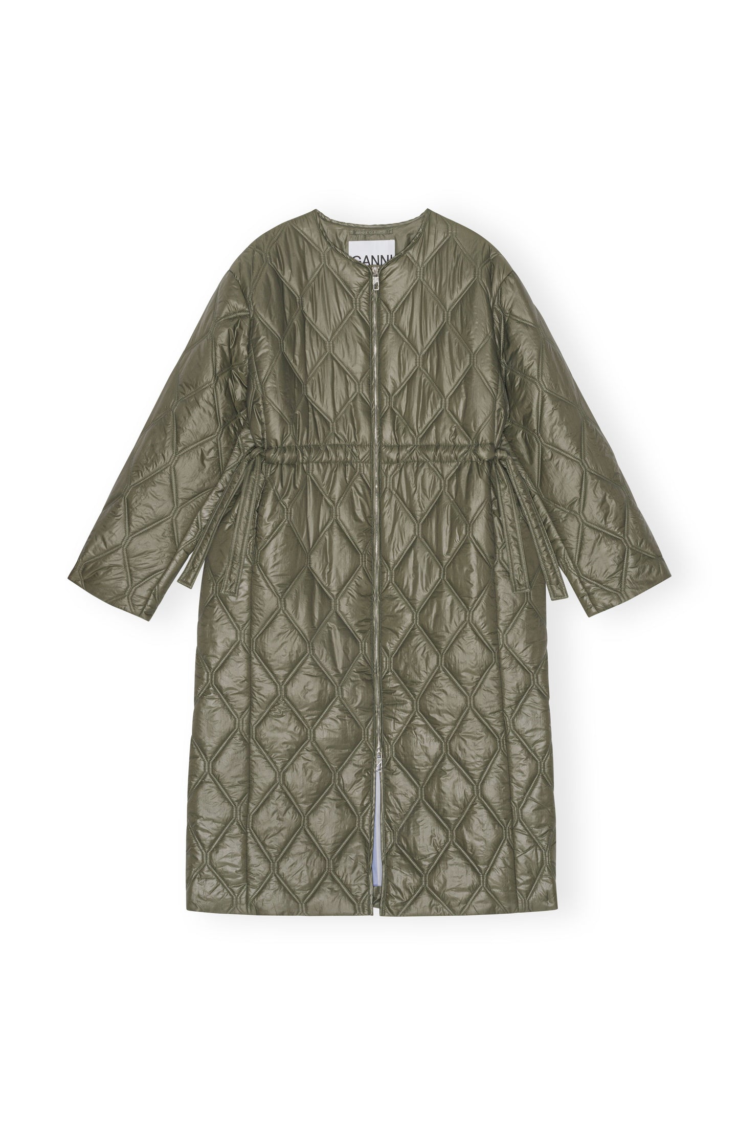 Shiny Quilt Long Coat