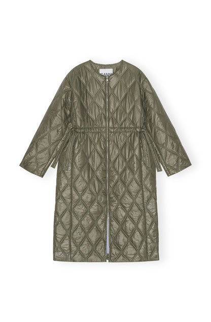 Shiny Quilt Long Coat