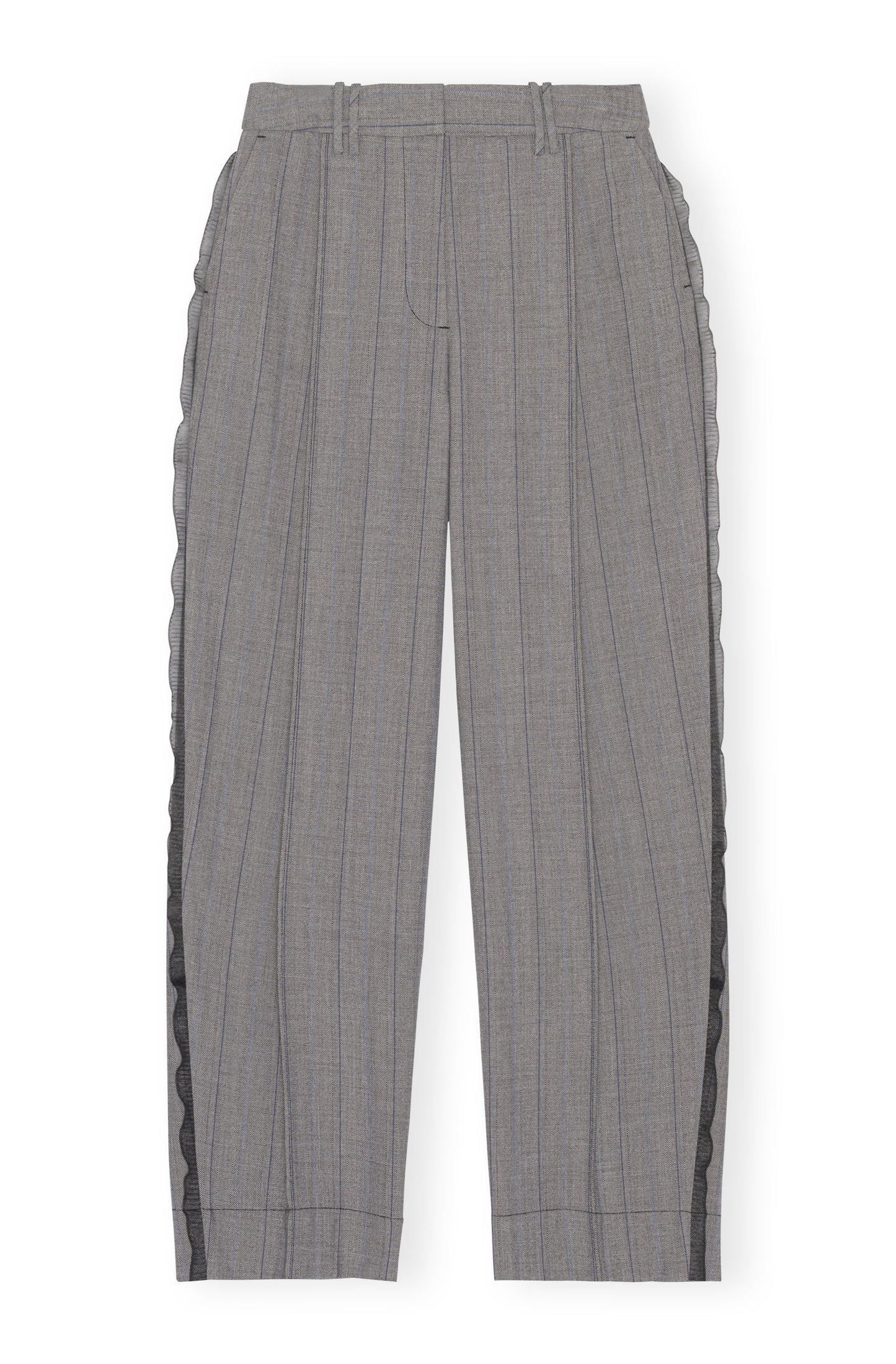 Herringbone Suiting Relaxed Pleated Pants