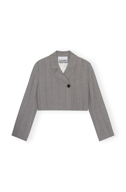 Herringbone Suiting Short Blazer