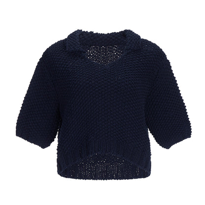HAND KNIT COLLAR TOP