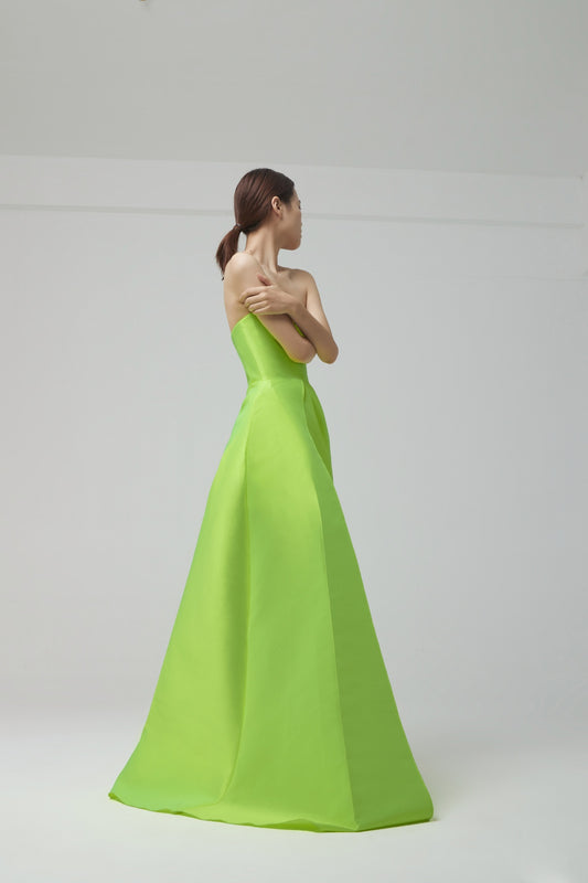 REGINA SILK STRAPLESS ASYMME