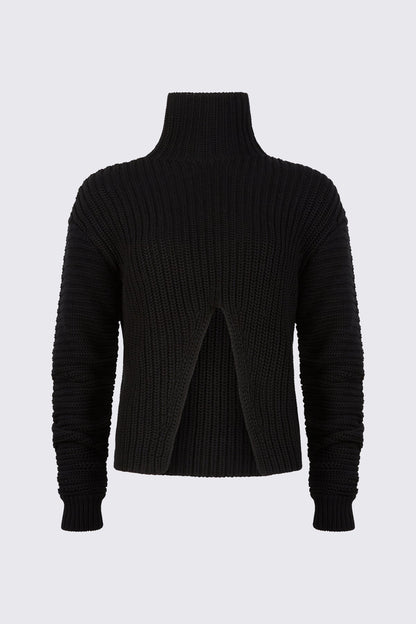 TURTLE NECK SWEATER WITH FRONT SLIT