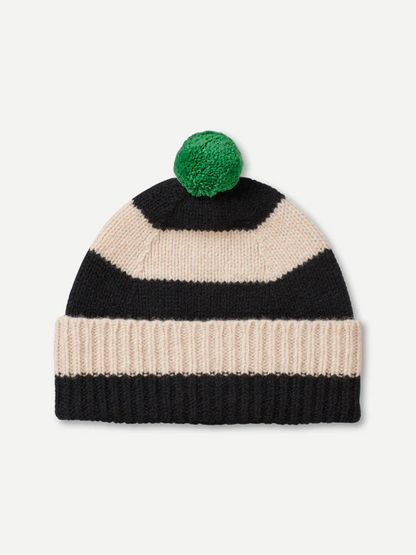 Stripe Pompom Hat