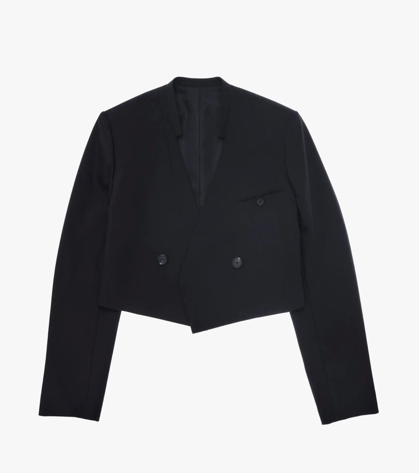 crop wool blazer.str