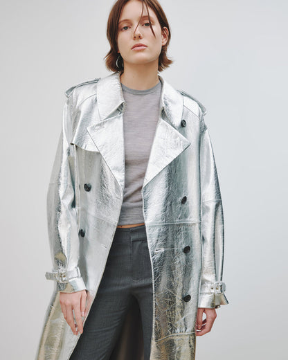 PIERRE LEATHER TRENCH