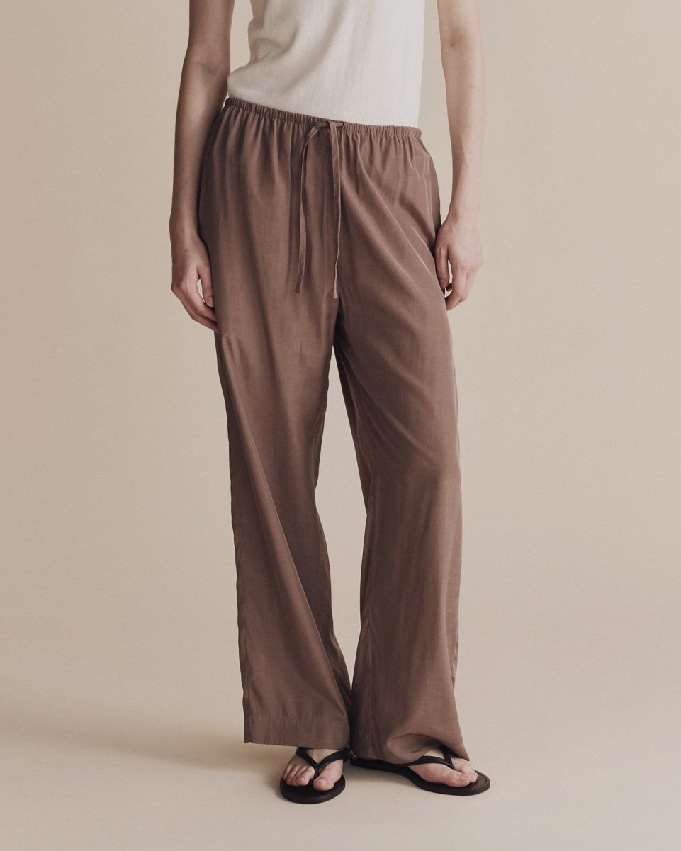 DRAWSTRING WIDE LEG PANTS