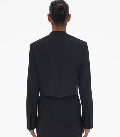 crop wool blazer.str
