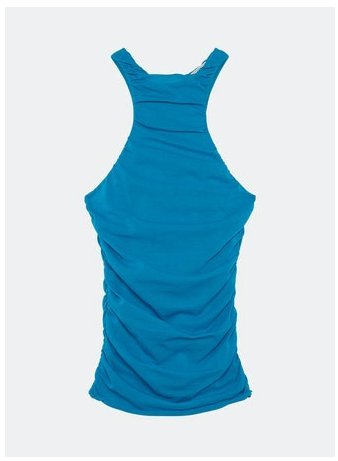 DRAPED SLEEVELESS TOP IN JERSEY. ZIPPED AT THE BACK