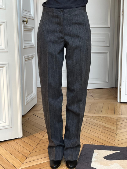 THE AMANDA TROUSERS WOOL AND CASHMERE BURGUNDY