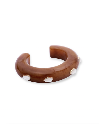 RIDGE CUFF IN MOCHA AND PEARL