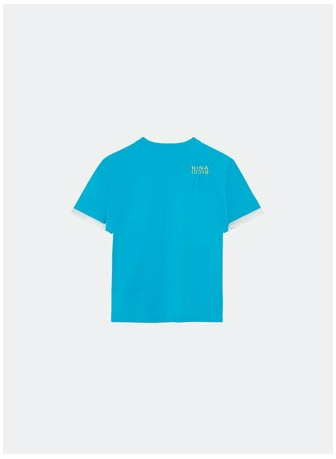 T SHIRT WITH EMROIDERY NINA RICCI CONTRASTED ON THE CHEST