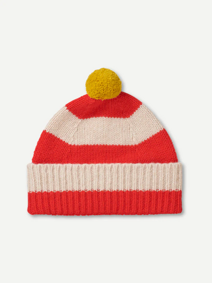 Stripe Pompom Hat