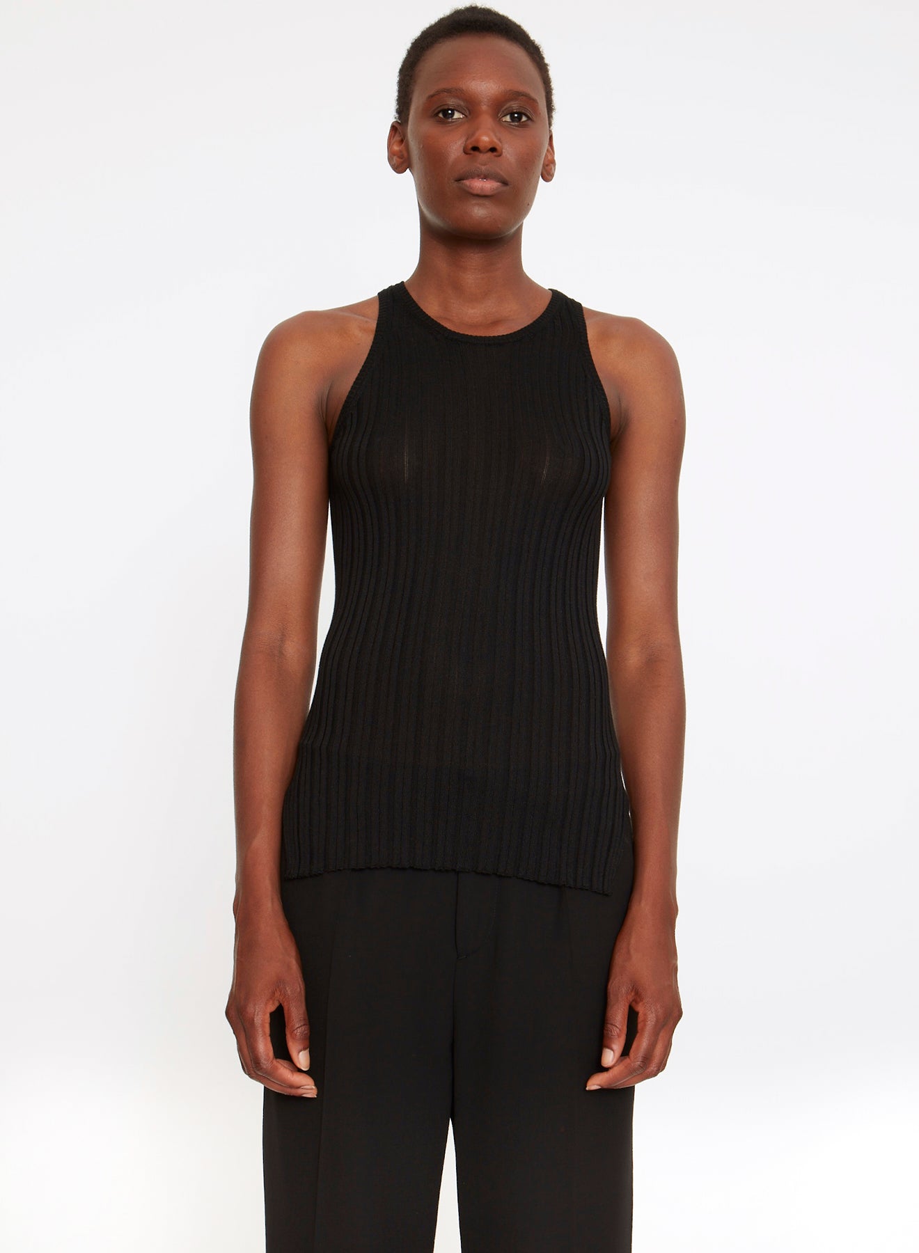 RIBBED-KNIT RACER VEST TOP