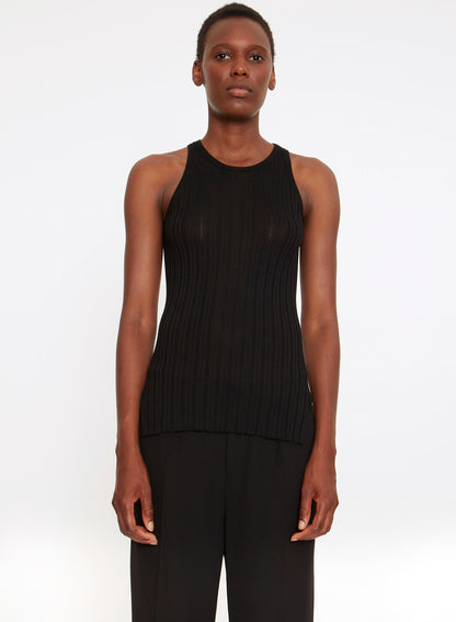 RIBBED-KNIT RACER VEST TOP