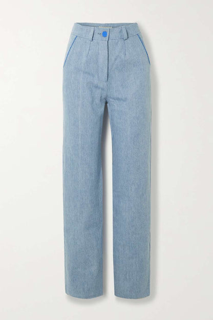 Mid-Waist Denim Pants