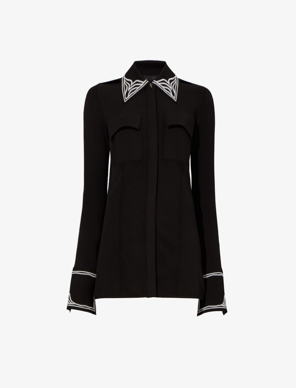 Cloque Jacquard Knit Shirt