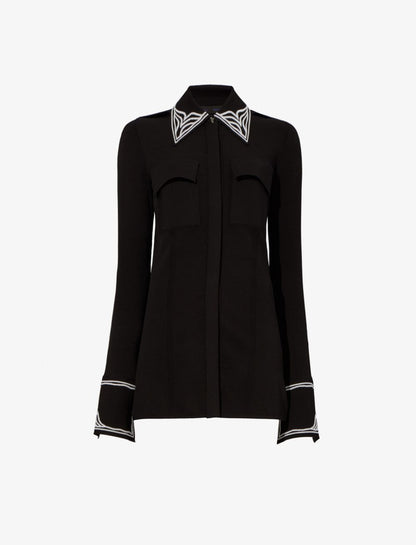 Cloque Jacquard Knit Shirt