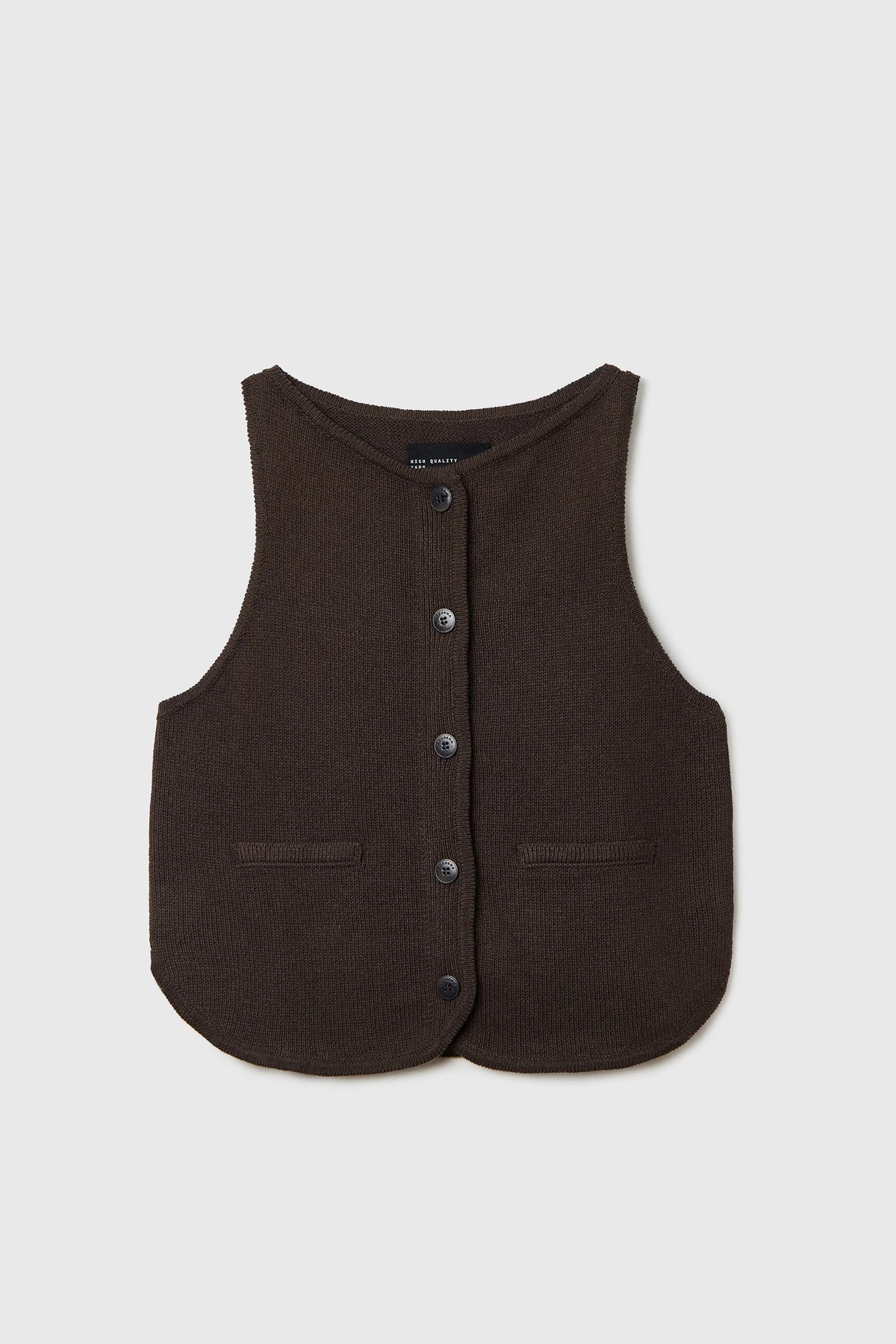 BOAT-NECK WAISTCOAT BROWN