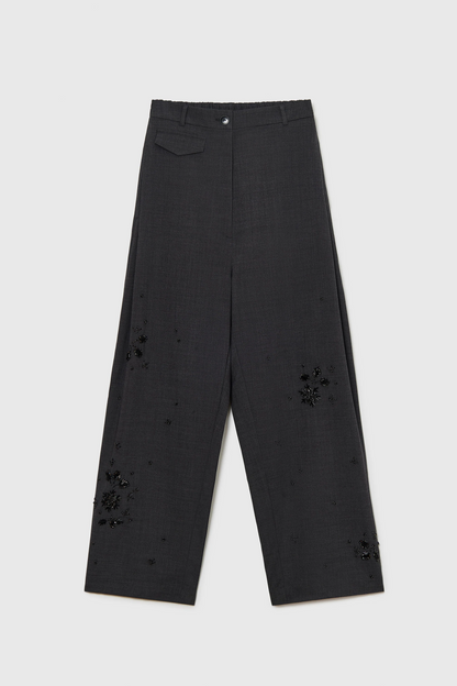 EMBELLISHED TAILORING PANTS GREY