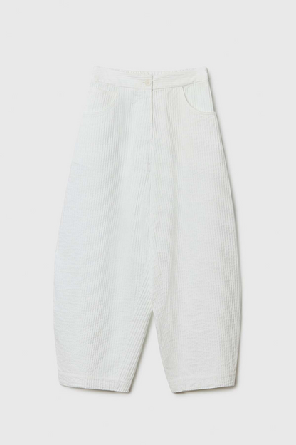 TUBULAR CURVED PANTS WHITE