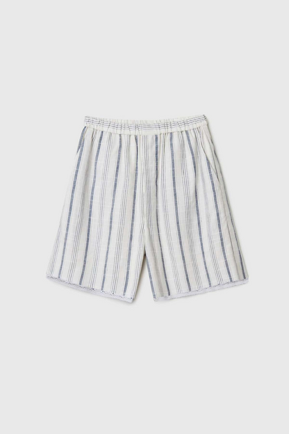 STRIPED BERMUDA WITH LACE