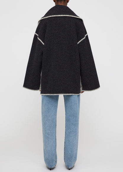 Embroidered scarf jacket