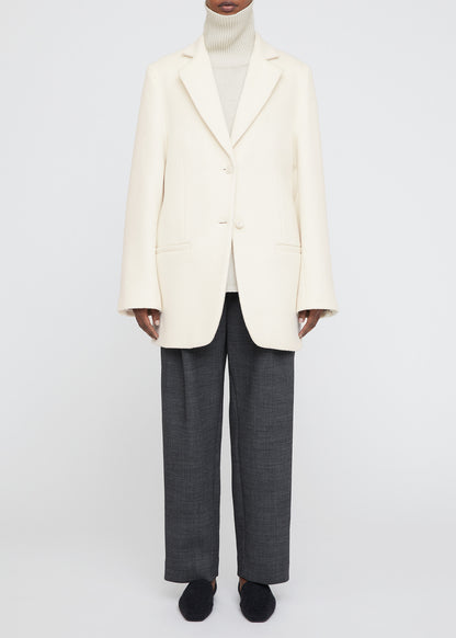 LONGLINE MELTON WOOL BLAZER