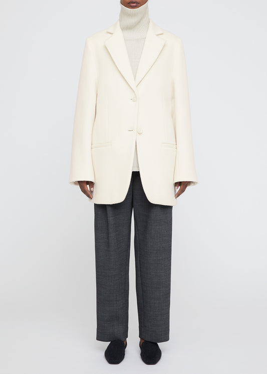 LONGLINE MELTON WOOL BLAZER