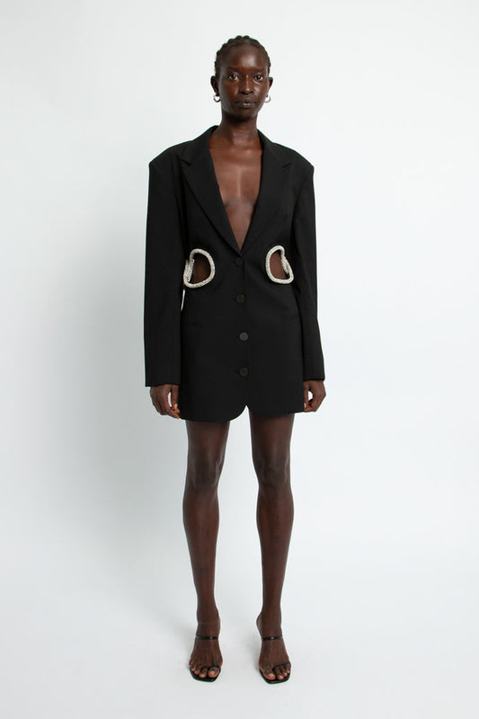 CRYSTAL LINKED BLAZER DRESS