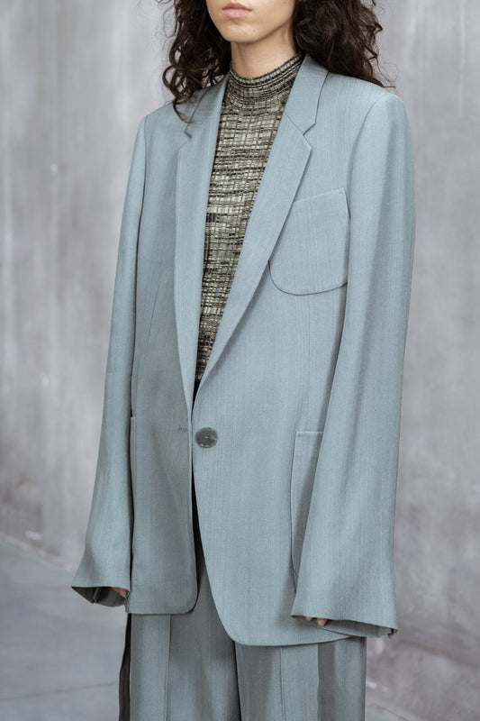 SINGLE BREASTED TAILORED JACKET WITH PATCH POCKETS