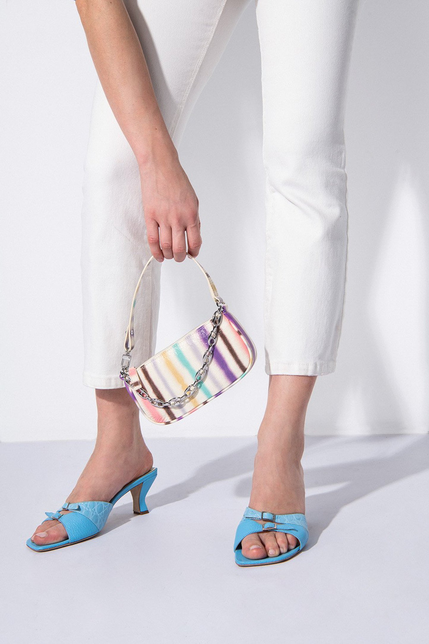 MINI RACHEL IVORY SPRAY PRINT LEATHER