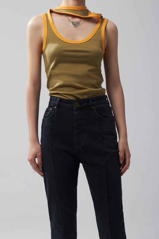 THREE Y COLLAR TANK TOP