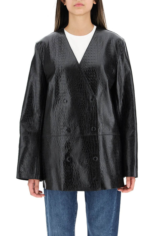 CROCO EMBOSSED LEATHERBLAZER