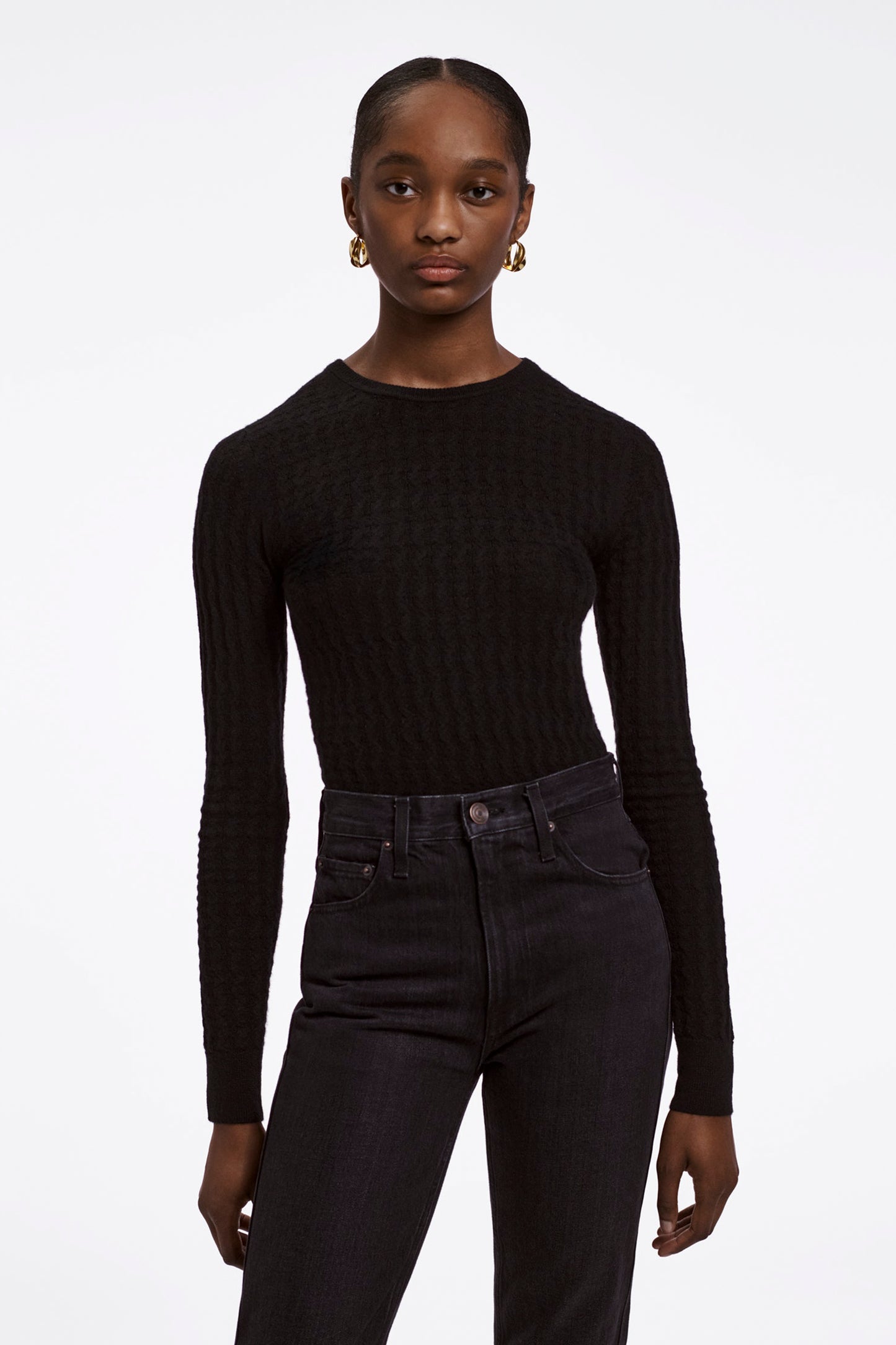 WAFFLE KNIT SWEATER