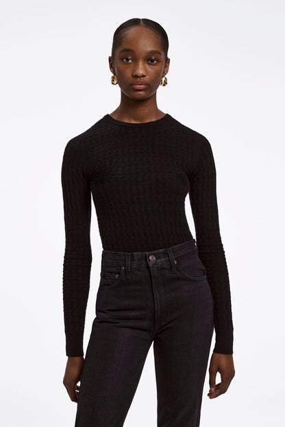 WAFFLE KNIT SWEATER