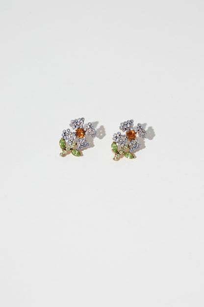 CRYSTAL FLOWER EARRI