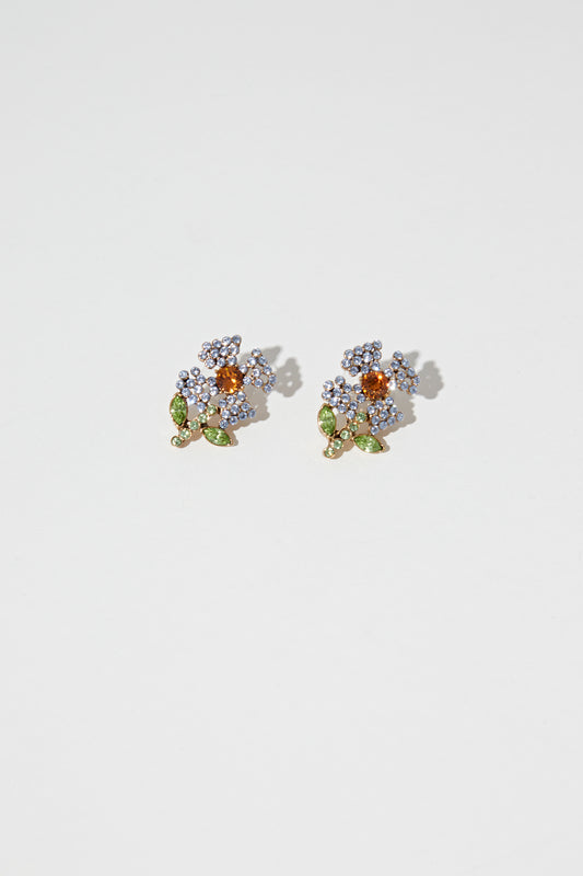 CRYSTAL FLOWER EARRI