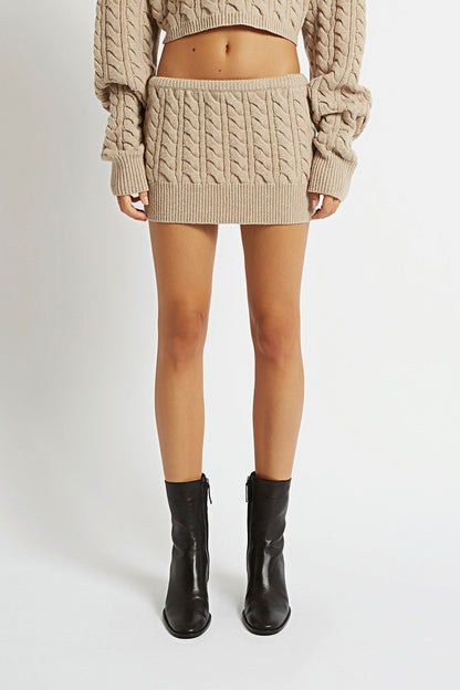 CABLE KNIT MICRO SKIRT
