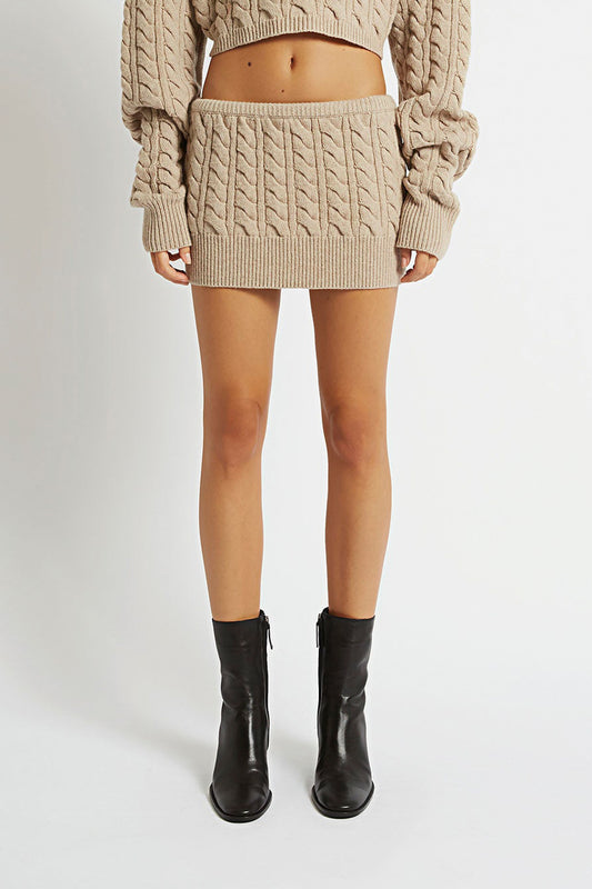 CABLE KNIT MICRO SKIRT